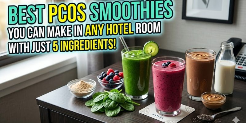 A vibrant green smoothie in a glass jar, garnished with hemp seeds and a straw, surrounded by fresh spinach leaves and halved avocados.
