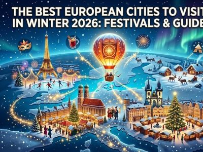 A festive water parade on the Grand Canal during the Venice Carnival 2026 with costumed participants and Olympic-themed masks.
