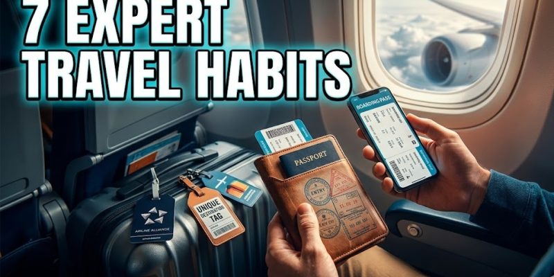 A seasoned traveler efficiently moving through an airport terminal with a well-packed carry-on.