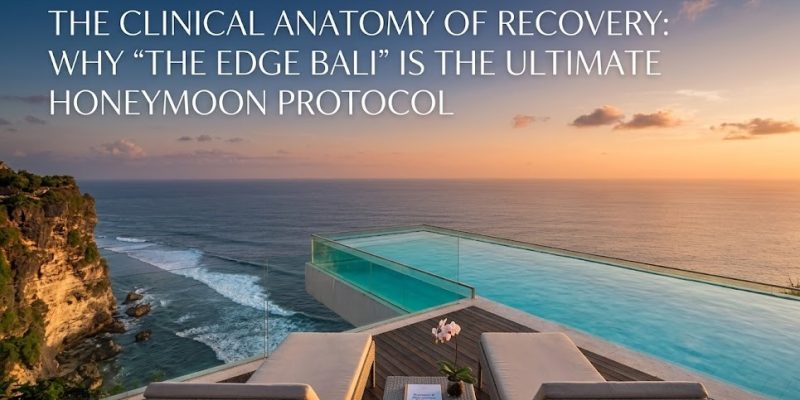 An aerial view of the iconic glass-bottom oneeighty° infinity pool at The edge Bali, suspended over the dramatic cliffs of the Indian Ocean