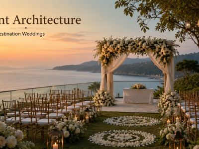 A scenic view of an elegant coastal villa overlooking the Mediterranean Sea.